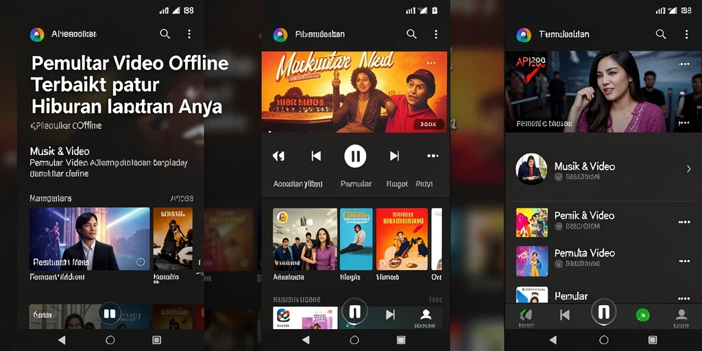 Tampilan antarmuka API288 yang sederhana dan menarik untuk Pemutar Video Offline.