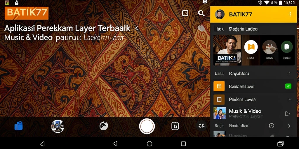 Antarmuka perekam layar BATIK77 yang sederhana dan efektif.