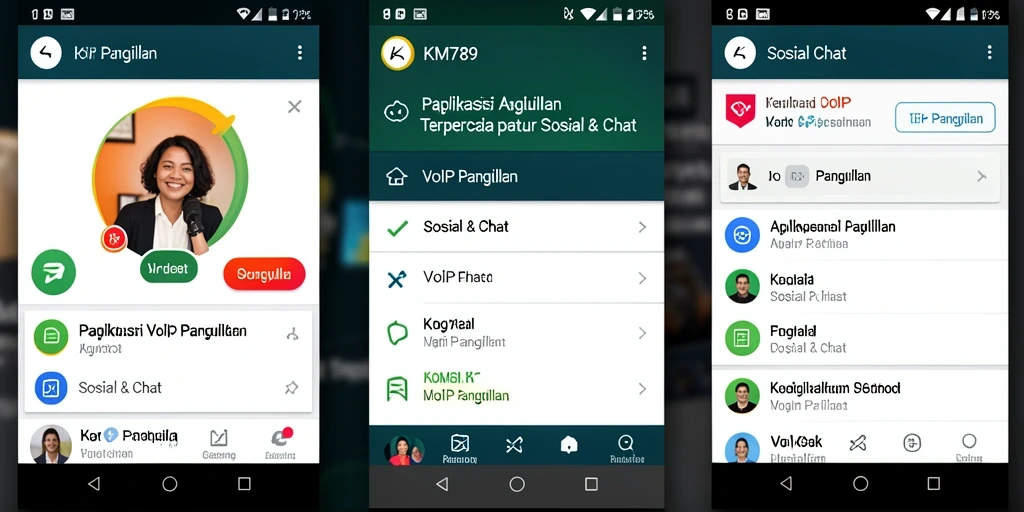 Antarmuka KM789 menampilkan fungsi VoIP Panggilan yang intuitif dan modern.