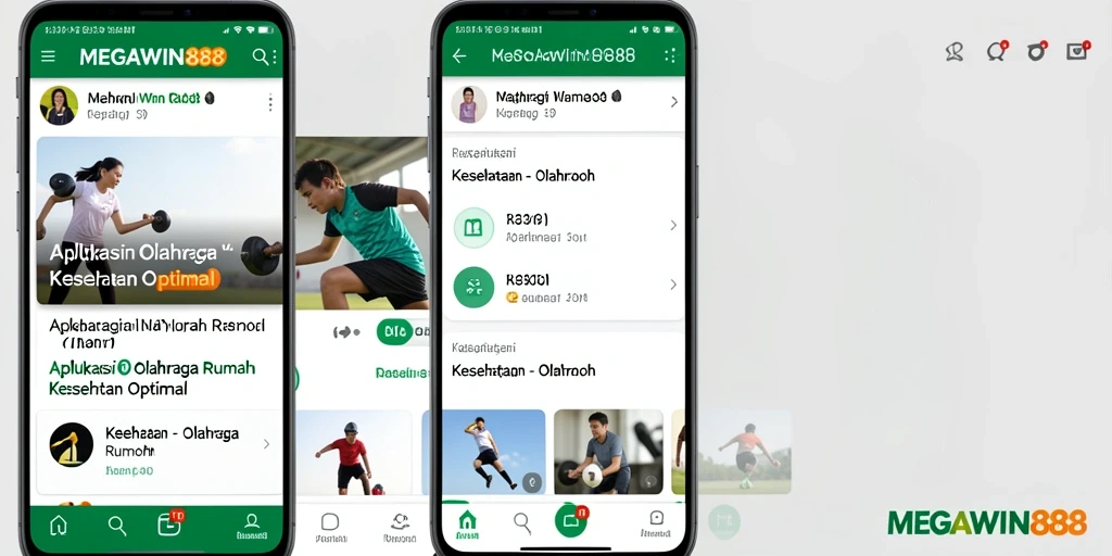 Antarmuka aplikasi MEGAWIN888 yang user-friendly untuk olahraga di rumah.