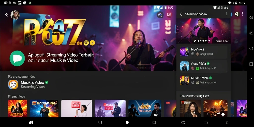 Antarmuka RP6677 menampilkan pilihan video Streaming dengan kualitas tinggi.